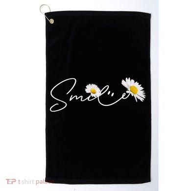 Cute Smile Daisy Flower Golf Towel