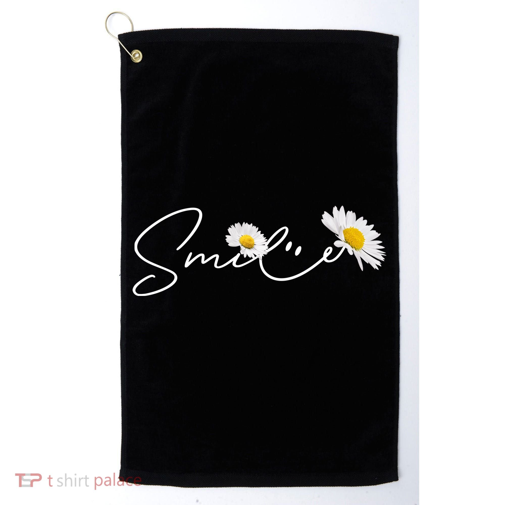 Cute Smile Daisy Flower Golf Towel
