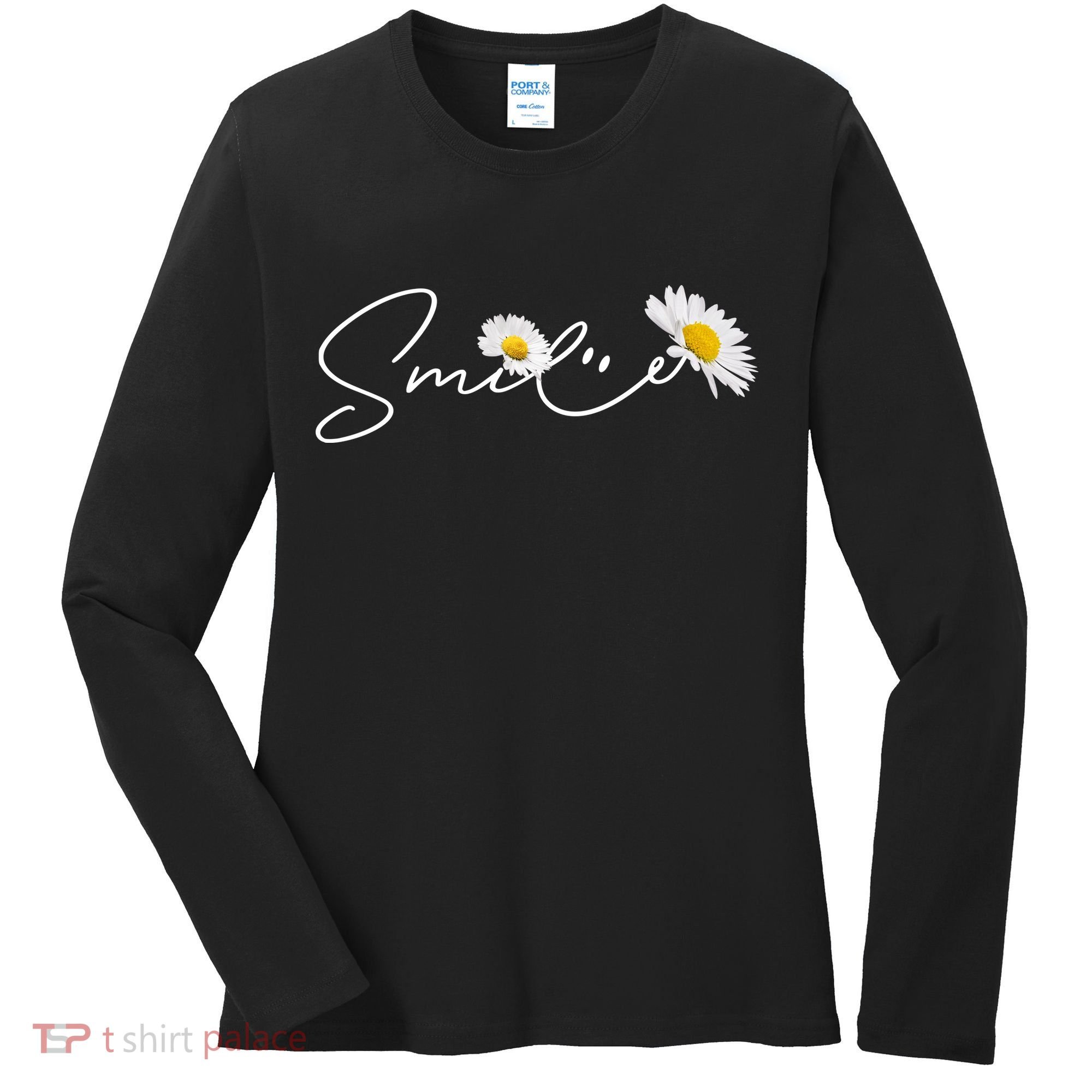Cute Smile Daisy Flower Women's Long Sleeve Shirt
