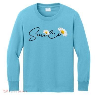 Cute Smile Daisy Flower Kids Long Sleeve Shirt