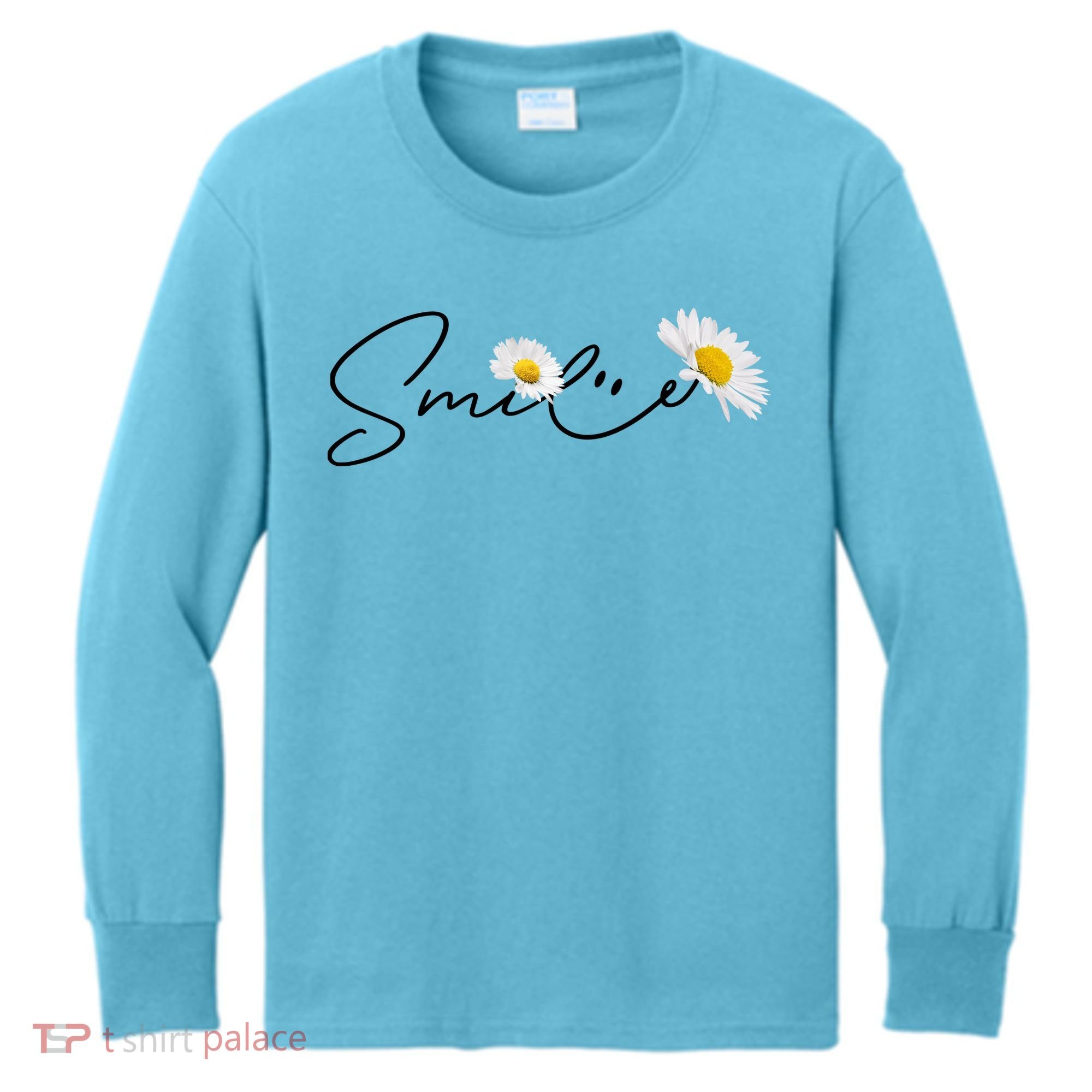 Cute Smile Daisy Flower Kids Long Sleeve Shirt