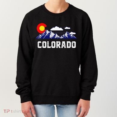 Colorado State Denver Map Flag CO Souvenir Mountain Women's Sweatshirt