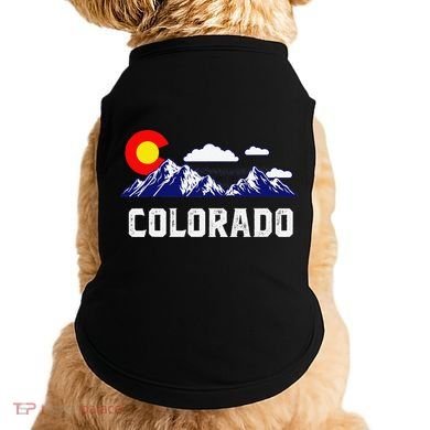Colorado State Denver Map Flag CO Souvenir Mountain Doggie Tank