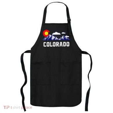 Colorado State Denver Map Flag CO Souvenir Mountain Apron