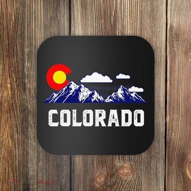 Colorado State Denver Map Flag CO Souvenir Mountain Coaster