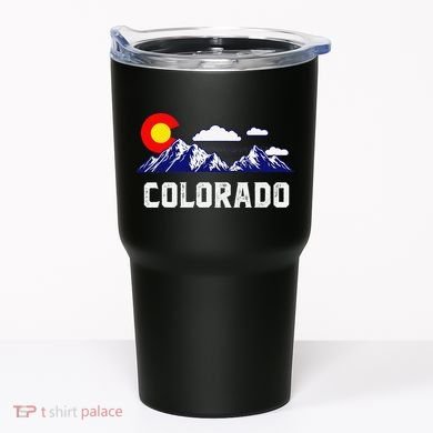 Colorado State Denver Map Flag CO Souvenir Mountain Tumbler