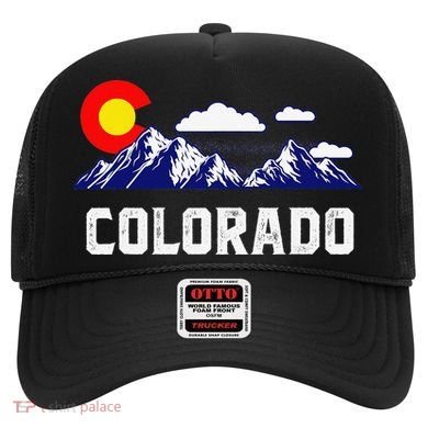 Colorado State Denver Map Flag CO Souvenir Mountain Hat