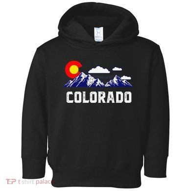 Colorado State Denver Map Flag CO Souvenir Mountain Toddler Hoodie