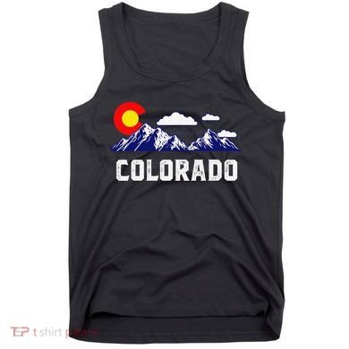 Colorado State Denver Map Flag CO Souvenir Mountain Tank Top