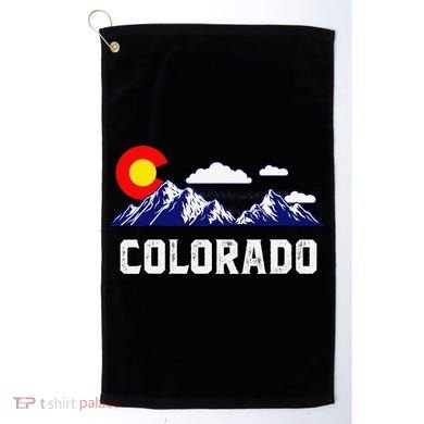 Colorado State Denver Map Flag CO Souvenir Mountain Golf Towel