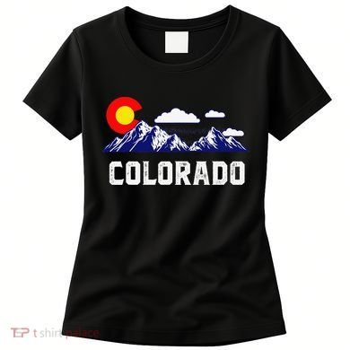 Colorado State Denver Map Flag CO Souvenir Mountain Women's T-Shirt