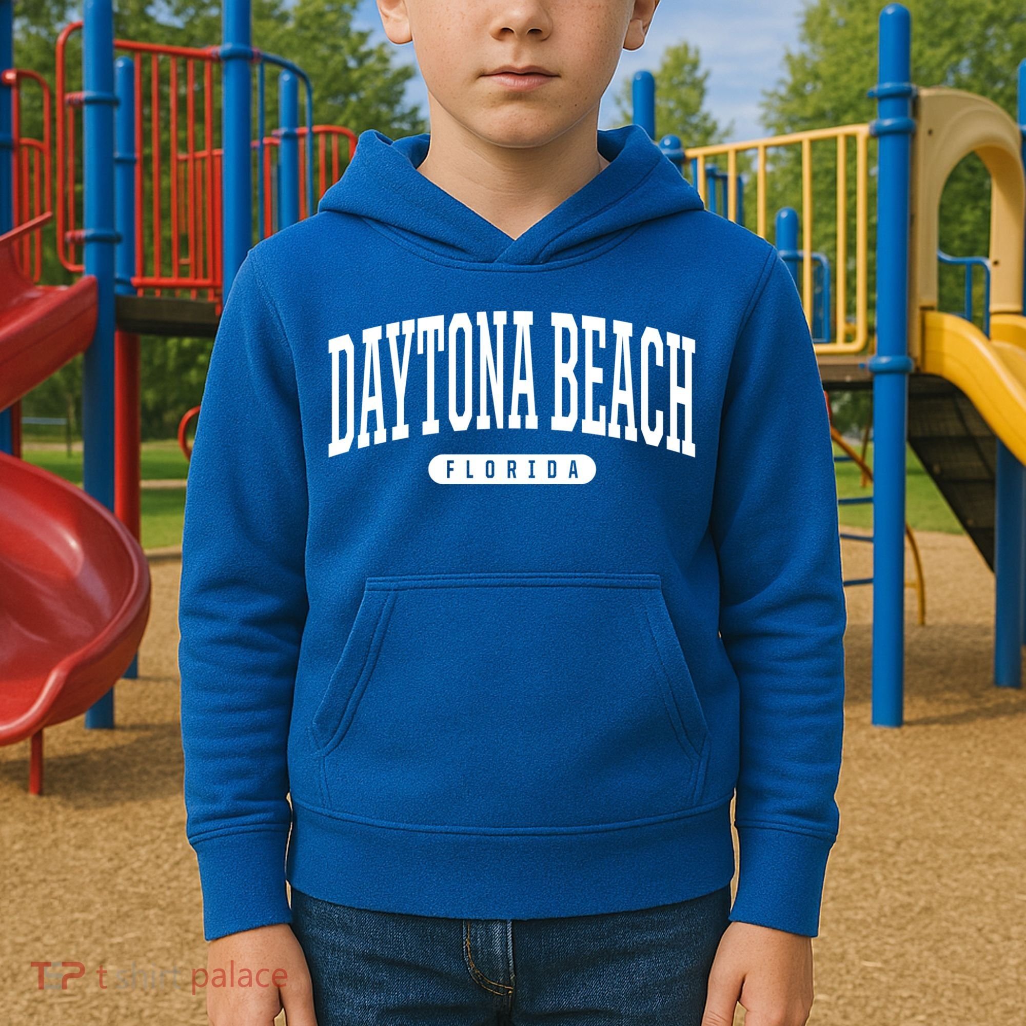 College Style Daytona Beach Florida Souvenir Gift Kids Hoodie