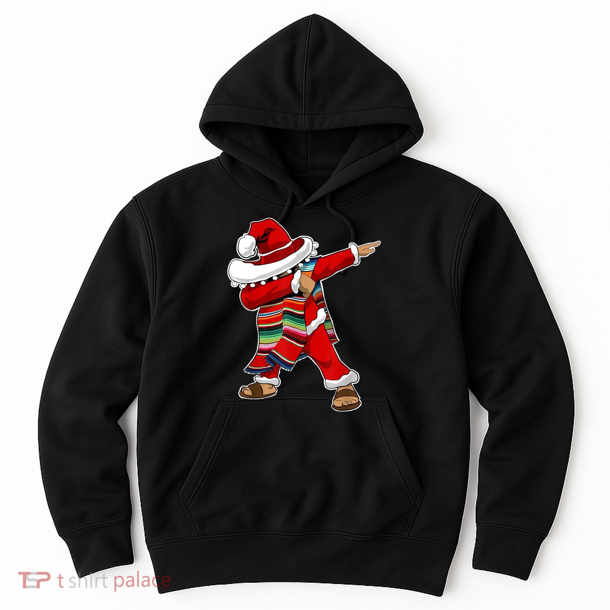 Christmas Sombrero Dabbing Mexican Serape Poncho Santa TShirt Hoodie