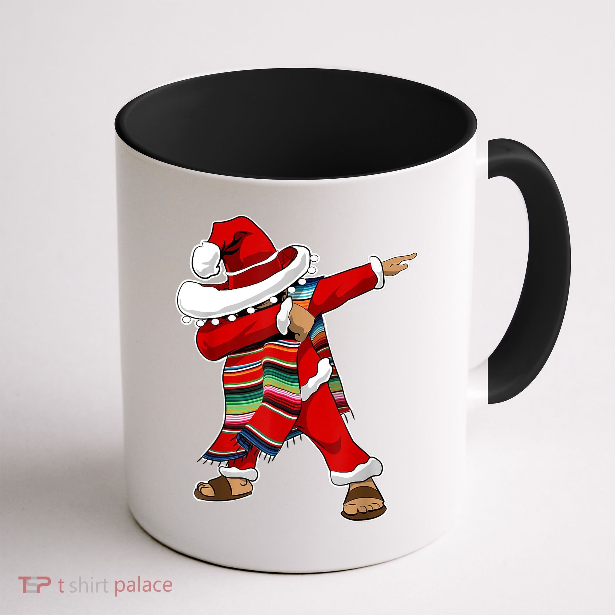 Christmas Sombrero Dabbing Mexican Serape Poncho Santa TShirt Coffee Mug