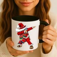 Christmas Sombrero Dabbing Mexican Serape Poncho Santa TShirt Coffee Mug thumb 3