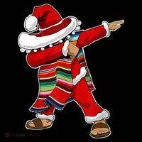 Christmas Sombrero Dabbing Mexican Serape Poncho Santa TShirt Coffee Mug thumb 5