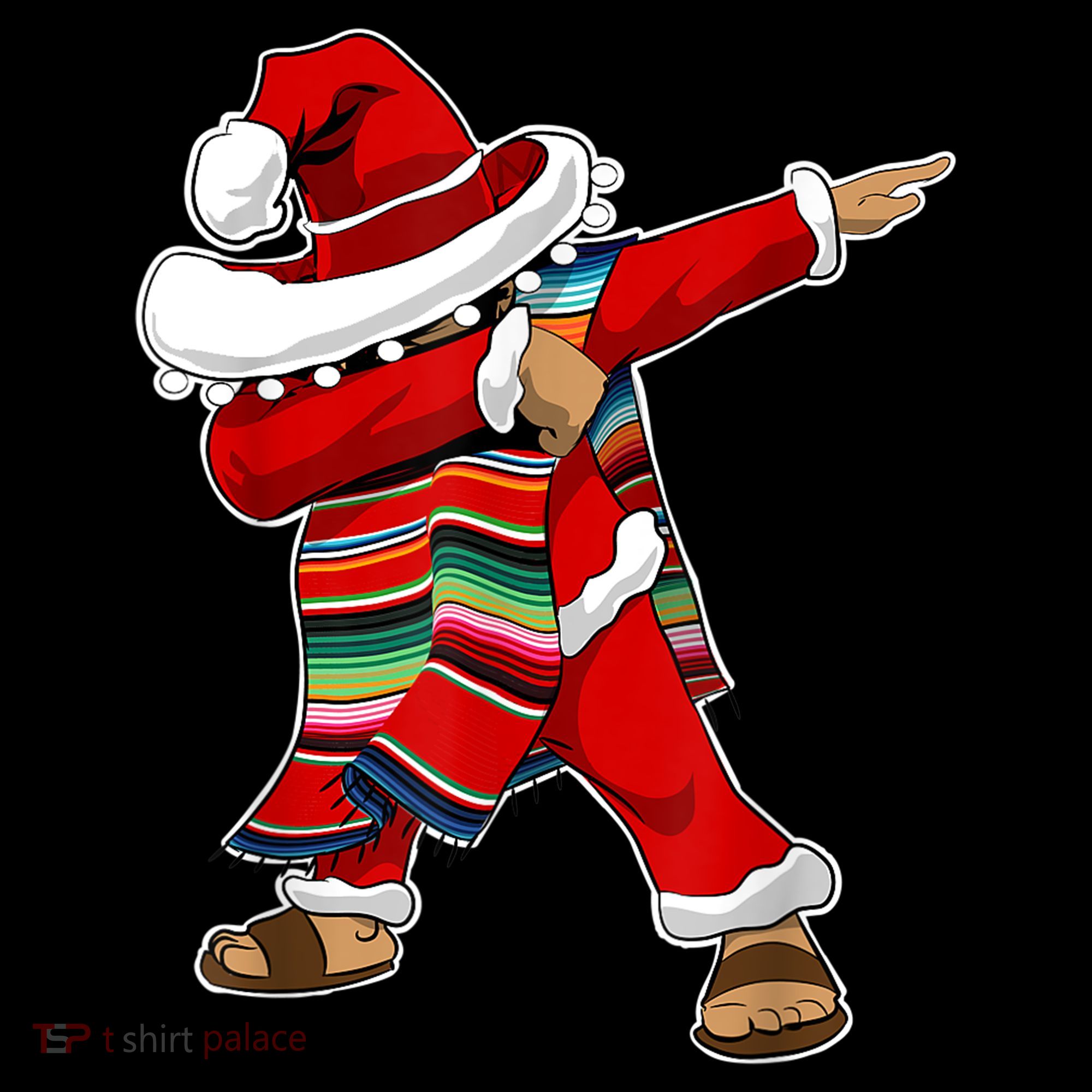 Christmas Sombrero Dabbing Mexican Serape Poncho Santa TShirt Coffee Mug