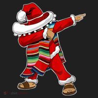 Christmas Sombrero Dabbing Mexican Serape Poncho Santa TShirt Beanie thumb 2