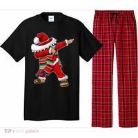 Christmas Sombrero Dabbing Mexican Serape Poncho Santa TShirt Pajama Set thumb 0
