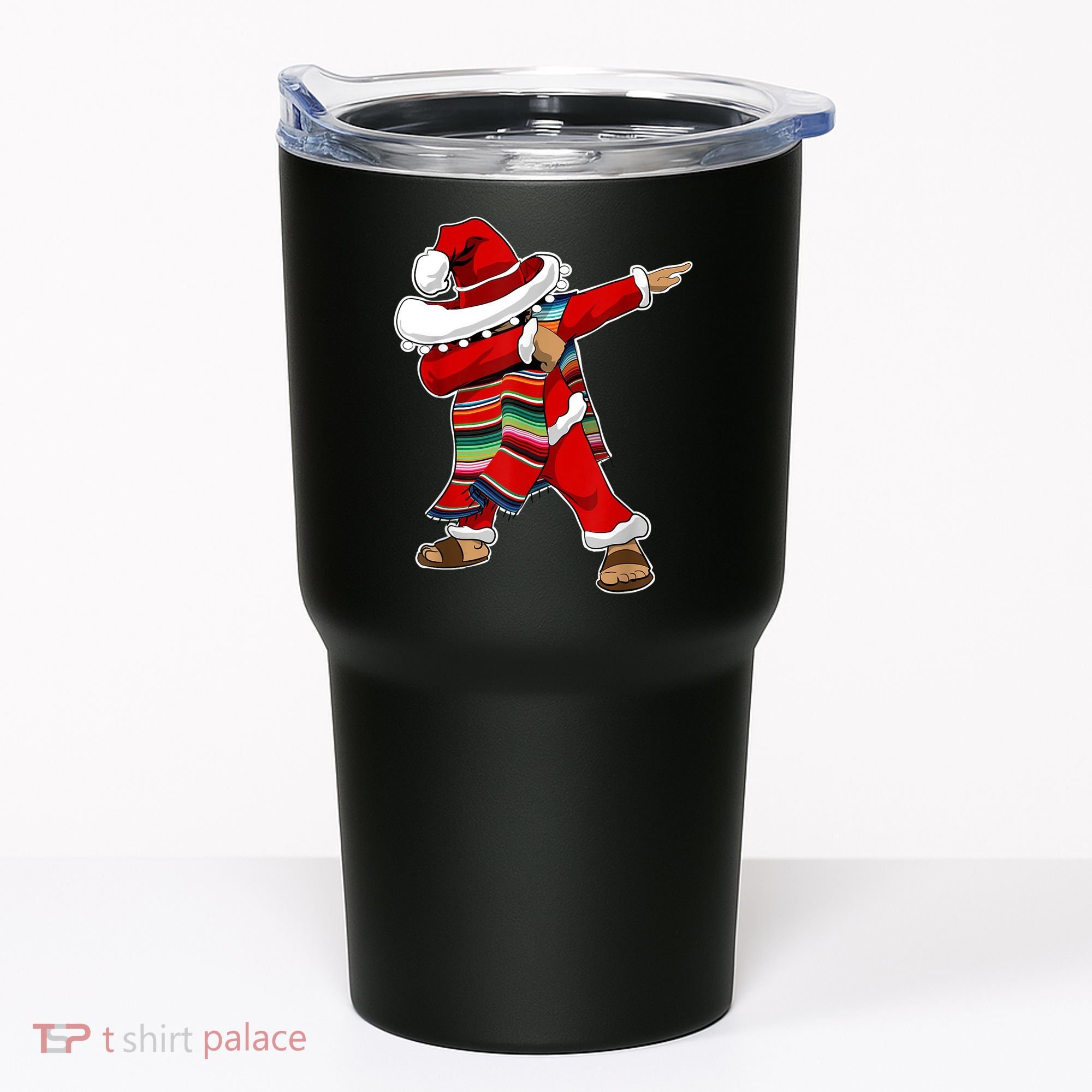Christmas Sombrero Dabbing Mexican Serape Poncho Santa TShirt Tumbler