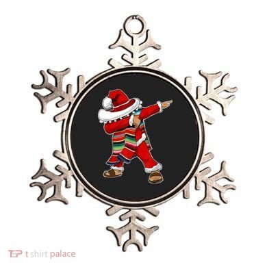 Christmas Sombrero Dabbing Mexican Serape Poncho Santa TShirt Ornament