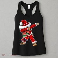Christmas Sombrero Dabbing Mexican Serape Poncho Santa TShirt Women's Tank Top thumb 3