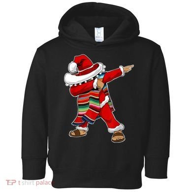Christmas Sombrero Dabbing Mexican Serape Poncho Santa TShirt Toddler Hoodie