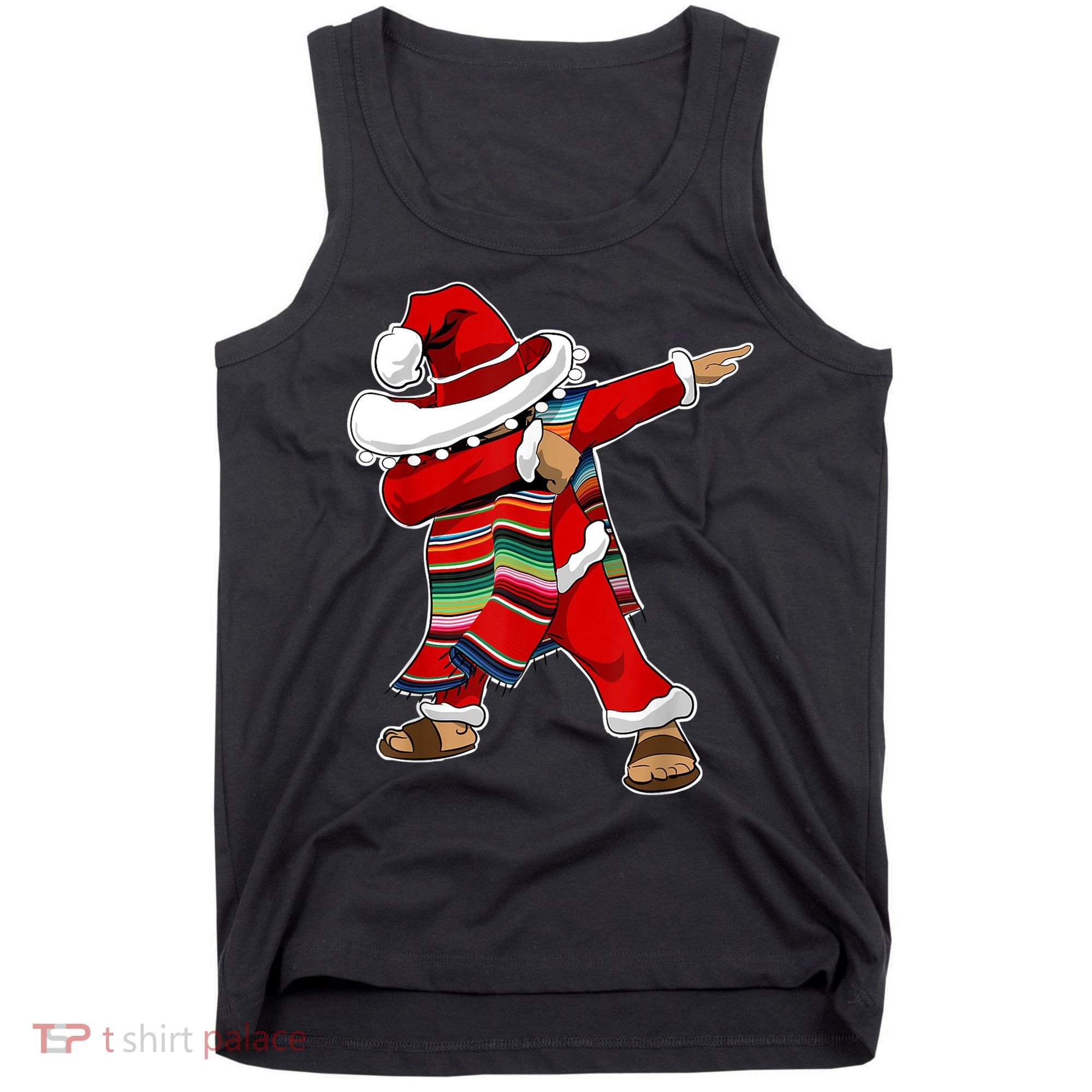 Christmas Sombrero Dabbing Mexican Serape Poncho Santa TShirt Tank Top