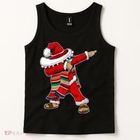 Christmas Sombrero Dabbing Mexican Serape Poncho Santa TShirt Tank Top thumb 2