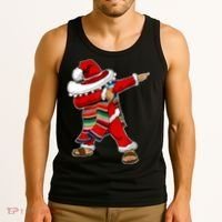 Christmas Sombrero Dabbing Mexican Serape Poncho Santa TShirt Tank Top thumb 3