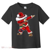 Christmas Sombrero Dabbing Mexican Serape Poncho Santa TShirt Toddler T-Shirt thumb 0