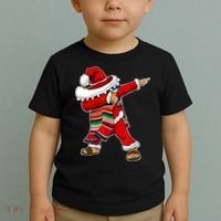 Christmas Sombrero Dabbing Mexican Serape Poncho Santa TShirt Toddler T-Shirt thumb 2