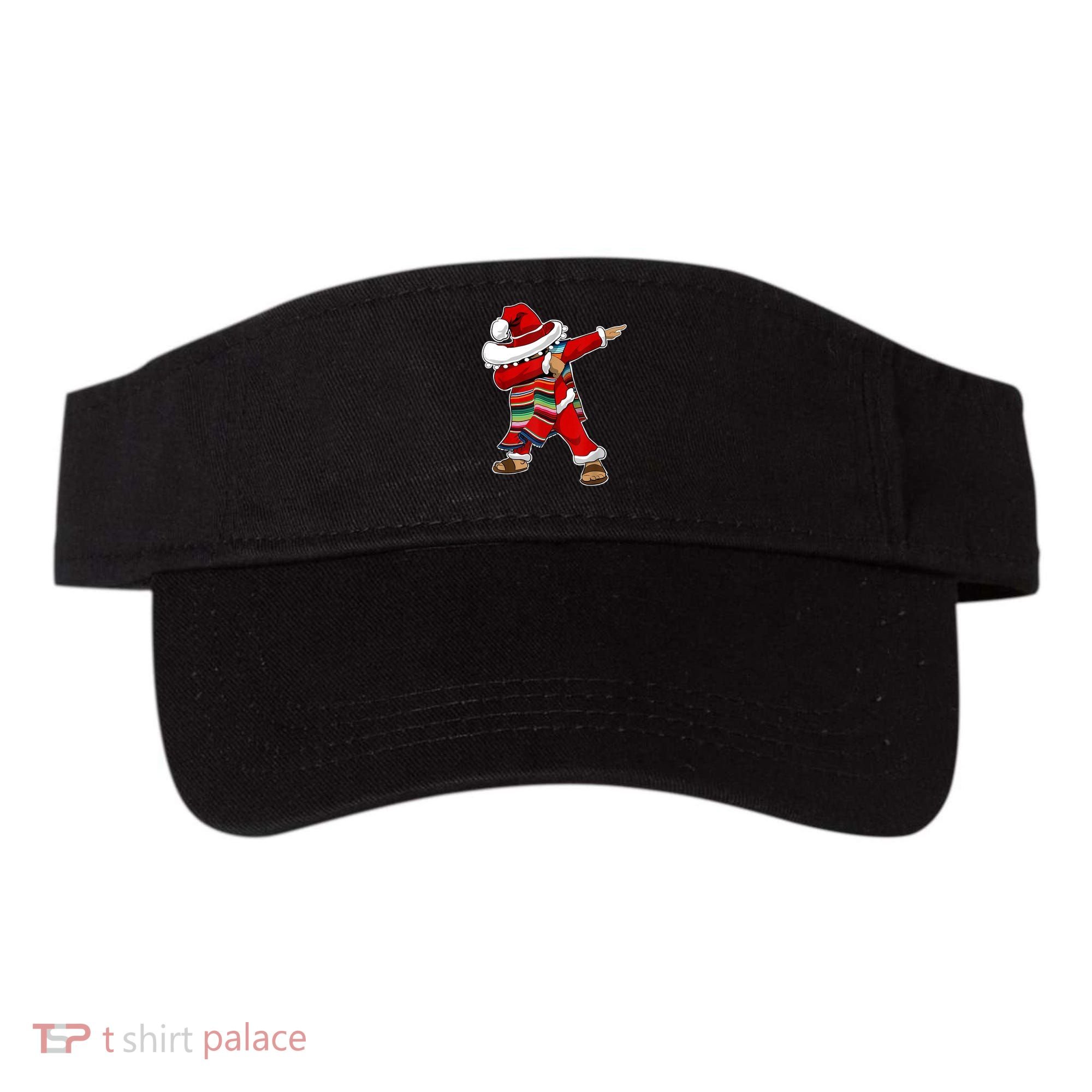 Christmas Sombrero Dabbing Mexican Serape Poncho Santa TShirt Visor