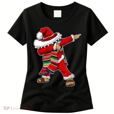 Christmas Sombrero Dabbing Mexican Serape Poncho Santa TShirt Women's T-Shirt