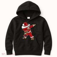 Christmas Sombrero Dabbing Mexican Serape Poncho Santa TShirt Kids Hoodie thumb 0