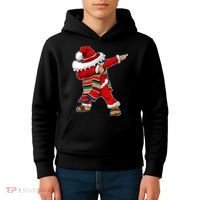 Christmas Sombrero Dabbing Mexican Serape Poncho Santa TShirt Kids Hoodie thumb 4