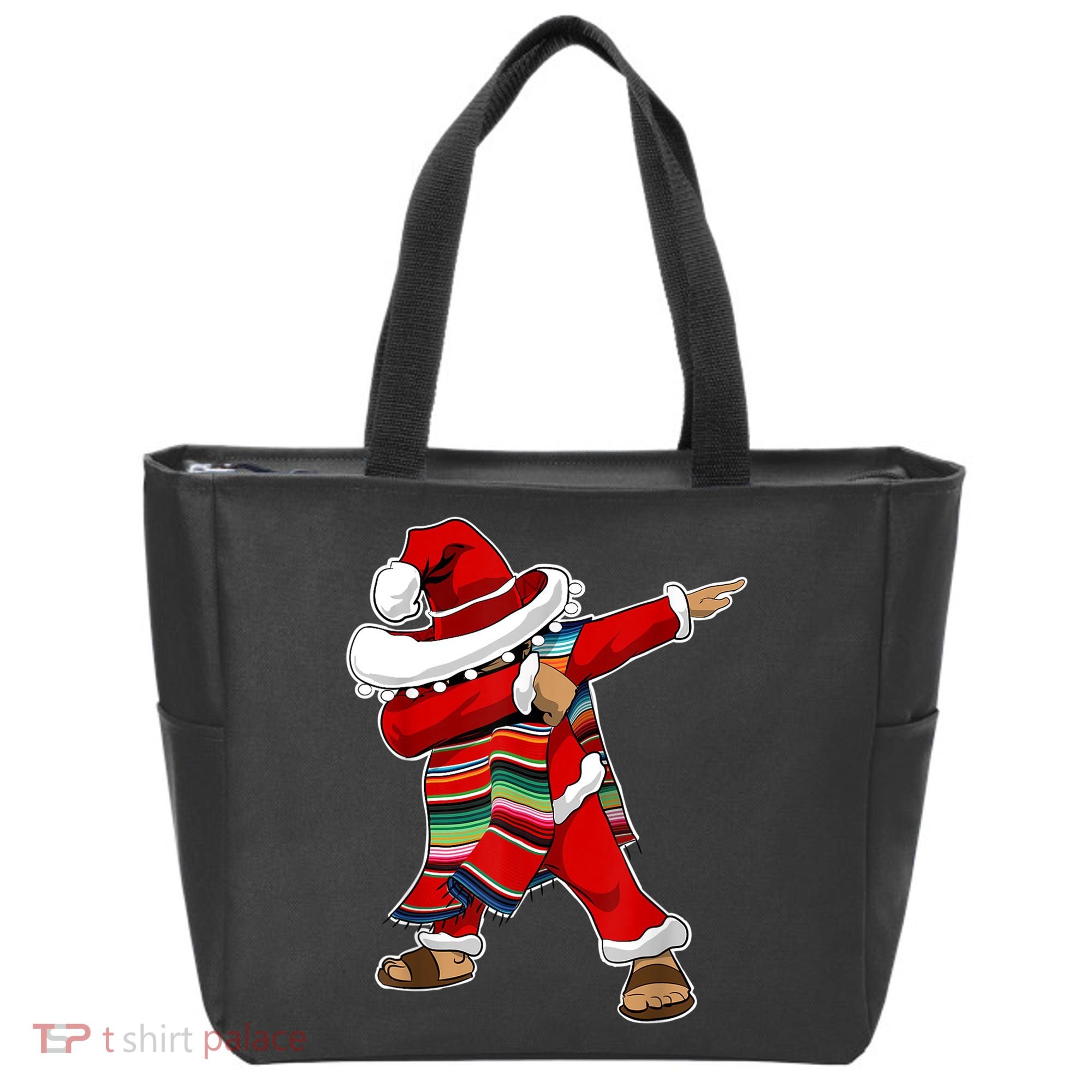 Christmas Sombrero Dabbing Mexican Serape Poncho Santa TShirt Tote Bag