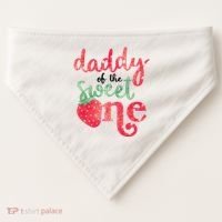 Cute Strawberry Daddy Of The Sweet One USA-Made Doggie Bandana thumb 0