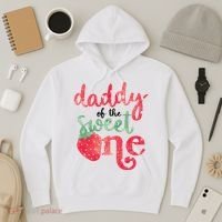 Cute Strawberry Daddy Of The Sweet One Hoodie thumb 3