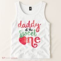 Cute Strawberry Daddy Of The Sweet One Tank Top thumb 2