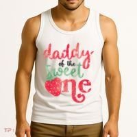 Cute Strawberry Daddy Of The Sweet One Tank Top thumb 3