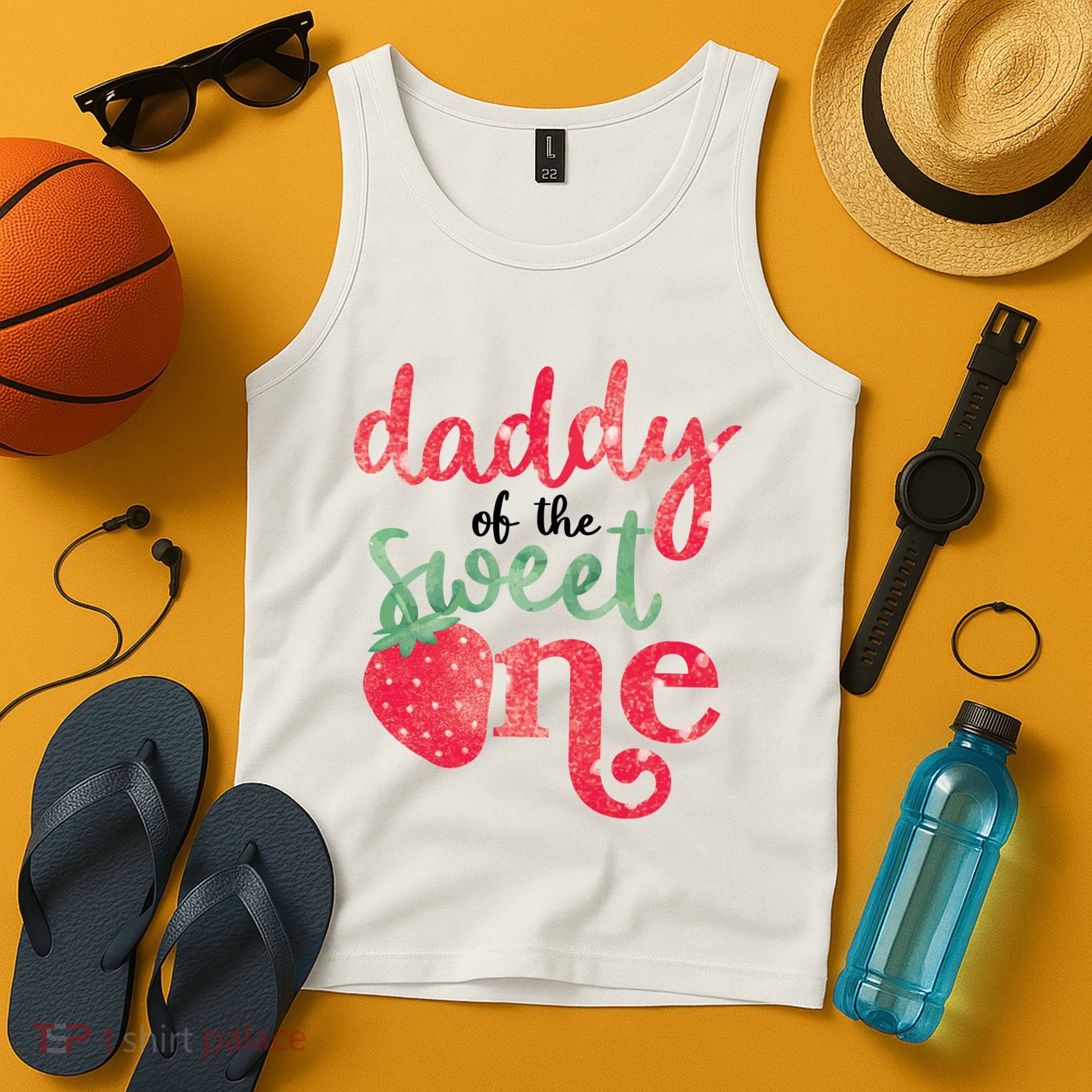 Cute Strawberry Daddy Of The Sweet One Tank Top