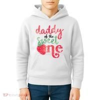 Cute Strawberry Daddy Of The Sweet One Kids Hoodie thumb 4