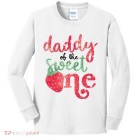 Cute Strawberry Daddy Of The Sweet One Kids Long Sleeve Shirt thumb 0