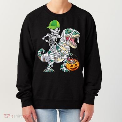 Cool Skeleton Dinosaur Halloween Trick Or Treat Women's Sweatshirt