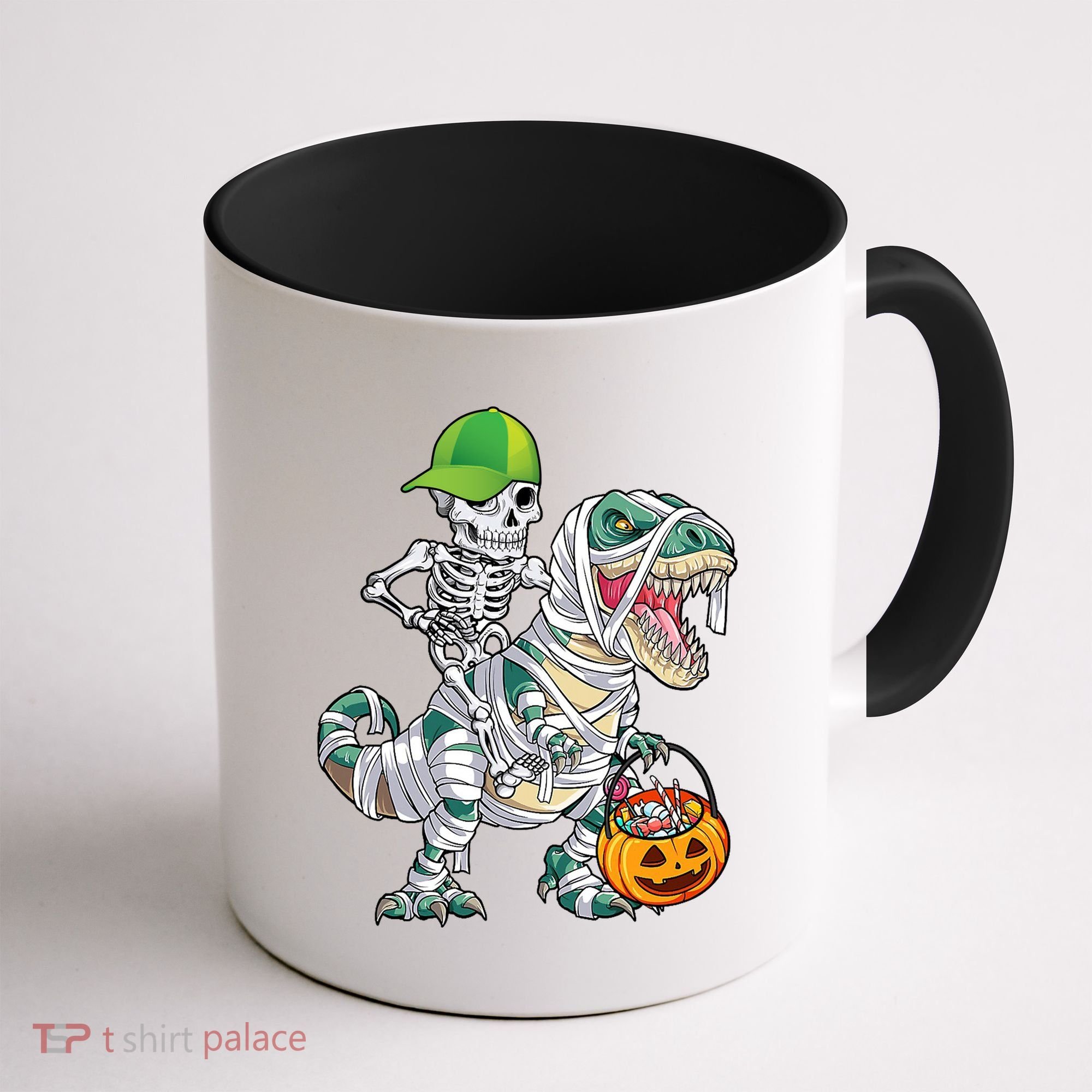Cool Skeleton Dinosaur Halloween Trick Or Treat Coffee Mug