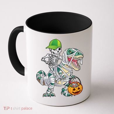 Cool Skeleton Dinosaur Halloween Trick Or Treat Coffee Mug