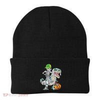 Cool Skeleton Dinosaur Halloween Trick Or Treat Beanie thumb 0