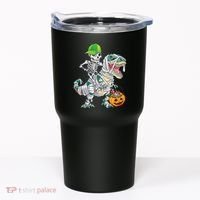 Cool Skeleton Dinosaur Halloween Trick Or Treat Tumbler thumb 0