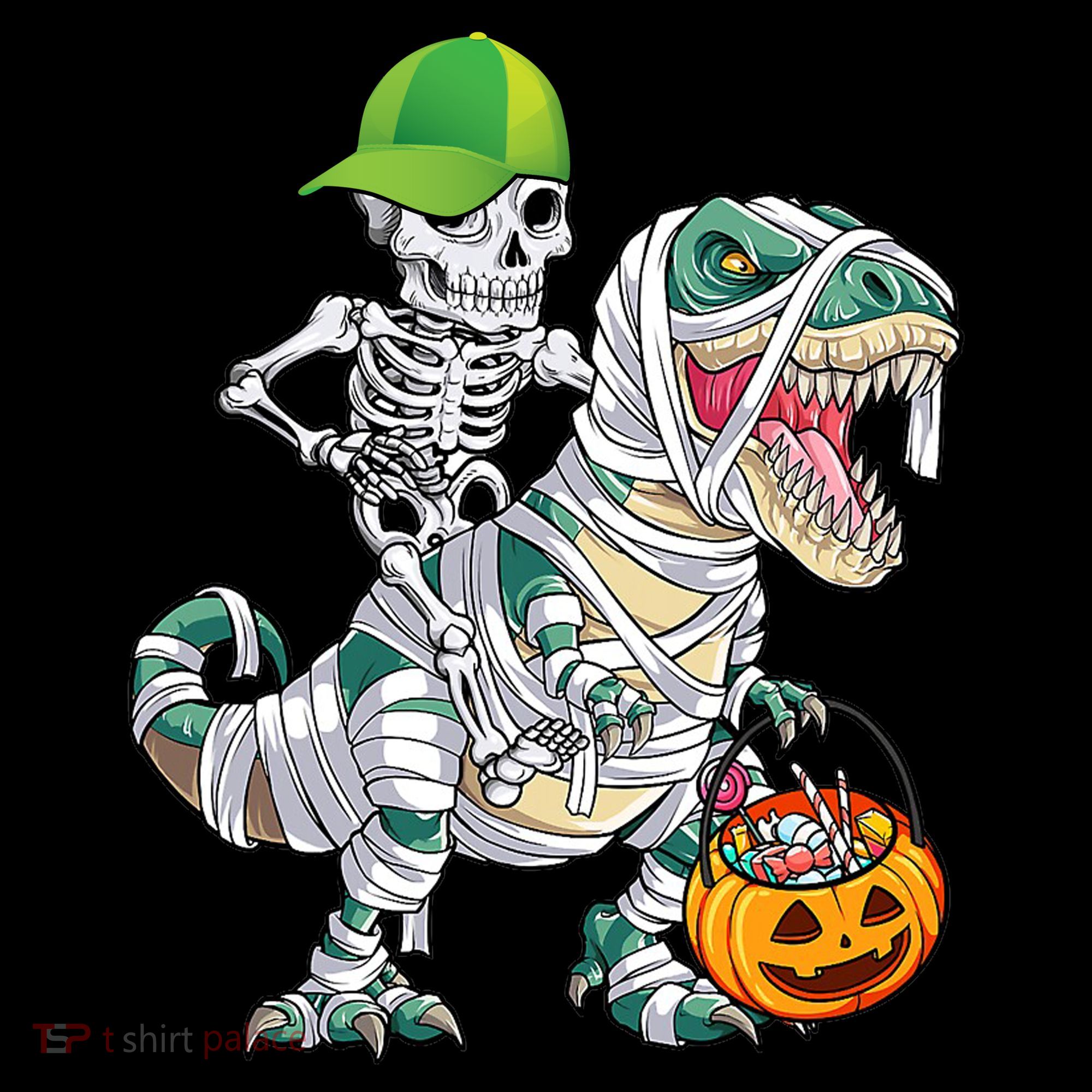 Cool Skeleton Dinosaur Halloween Trick Or Treat Ornament